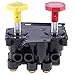 WQSING Dual Manifold Dash Valve KN20619 for Haldex RKN20619 3/8″ Push to Connect 1/4″ Unthreaded Mount Hole Trailer Parking Style B Hand Operated Valve Compatible with Volvo 20560009 85123221 20523171