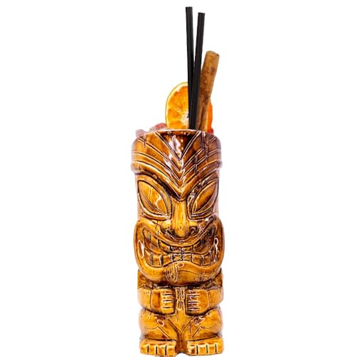 VB VIN BOUQUET FIK 1408 Tiki-Glas F, 600 ml, exotisches Design für Cocktails, ideal für Partys und Themenversammlungen, A6