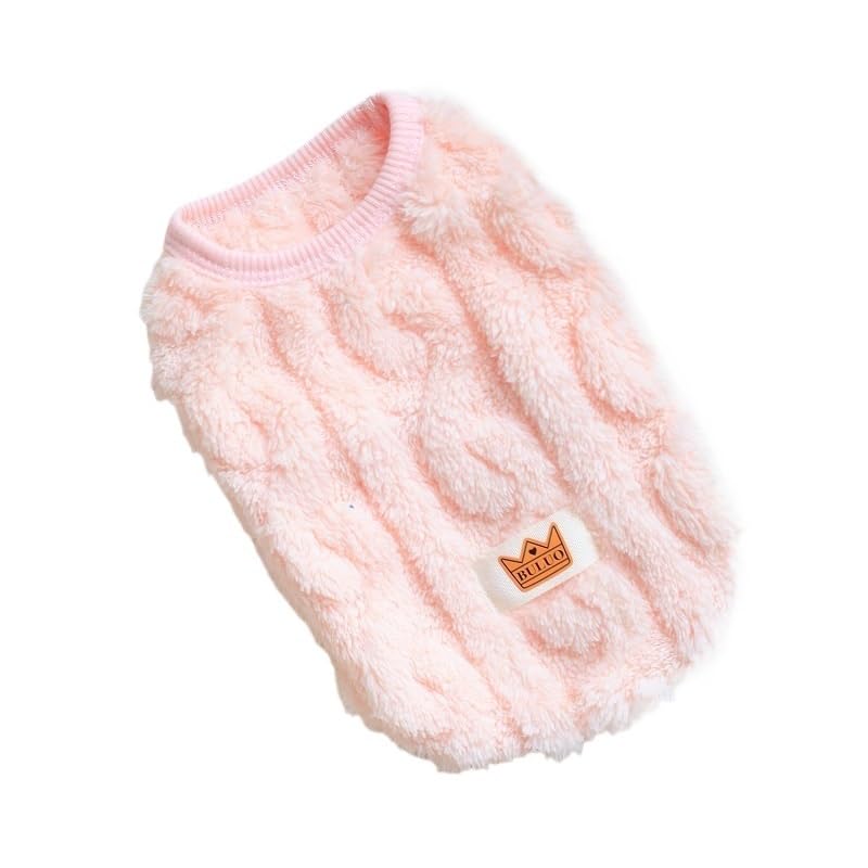 Haustierkleidung Herbst Winter Hund Kleidung Haustier Warme Weste Weiche Solide Kleine Mantel Katze Kostüm(Pink,XL)
