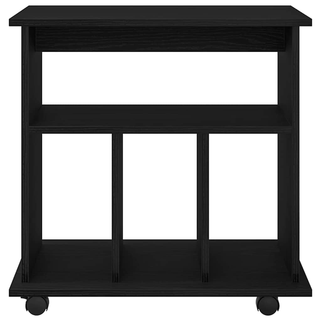 vidaXL Mobile con Ruote Rovere Nero 60 x 45 x 55 cm Legno Multistrato, Soluzioni di archiviazione per Ufficio