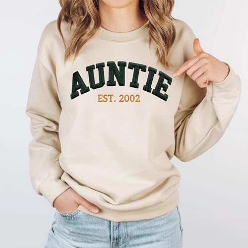 Customize Embroidered Sweatshirt, Personalized Faux Fur Text, Gifts for Mama, Mom, Grandma, Mimi, Auntie, Christmas3