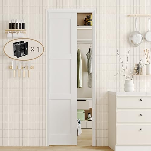 Image of Sliding Pocket Door, 24 inch x 80 inch, 3-Panel Core with Frame and Hardware Kit Set, Interior Doors for Pocket Door, White Primed - No Panel Assembly Required