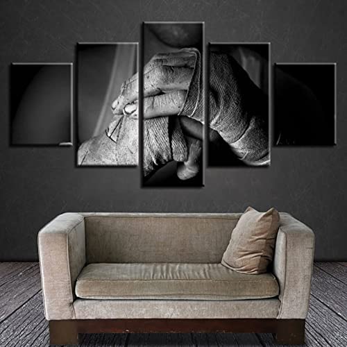 Impression sur toile haut de gamme de boxeur avec cadre 150 x 80 cm moderne