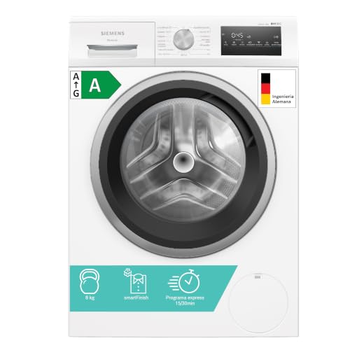 Comparativa 6 mejores y peores lavadoras 51 Siemens - Lavadora de carga frontal iQ300, 8 kg, 1200 r.p.m...