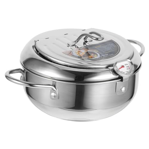 Beaupretty 不粘加工日式天ぷら用深型揚げ鍋 油循環設計付き ミニ家用フライヤー 鍋表面滑らか 調理対応