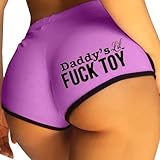 Women Sexy Underwear Booty Shorts Purple Cotton Panties Brief Funny Printing XXL