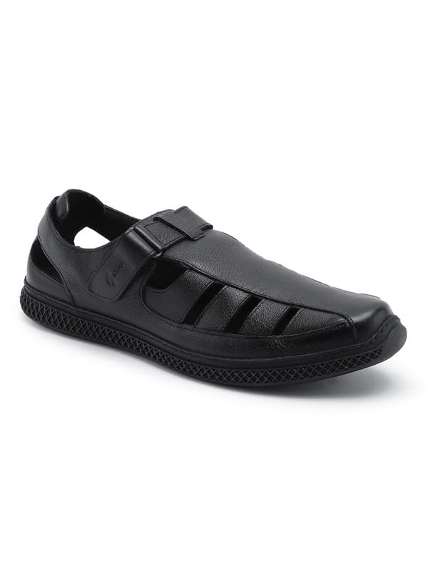 Image of Gabicci Mens Slide Sandal, Slip On Entry Full Smooth Leather, Casual Lounging Sandal,EVA Sole, Flat Heel,Sea Man