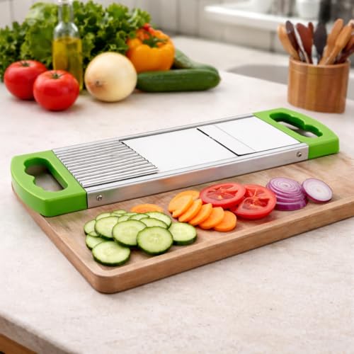 Image of Solitude Stainless Steel Potato Slicer Machine Vegetable Cutter & Potato Chips Maker for Kitchen | Lightweight Slicer for Making Plain Chips, Veg Salad, Fruits Slicing at Home & Restaurants