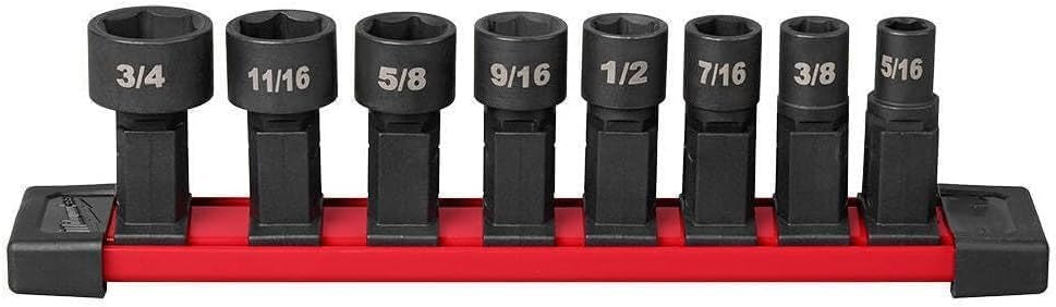 Adecuado para Milwaukee 49-16-1640 Box Ratchet Socket SAE Set - 8 PC, negro