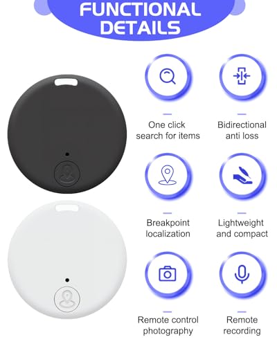 GPS-tracker, 2 stuks, Smart Air Tracker tag, compatibel met iOS en Android, sleutelhanger, GPS, Android, voor koffer, katten, tas, kinderen, honden, draagbare tracker met akoestisch alarm - Afbeelding 4