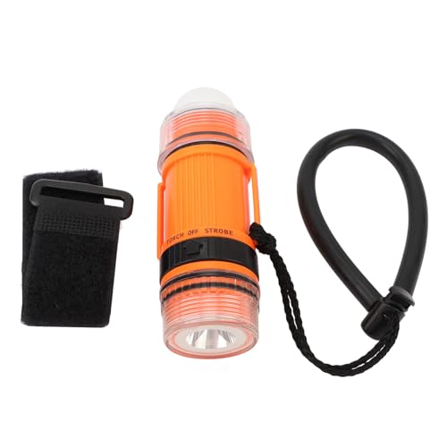 Diving Strobe Flashlight, Portable Water Pressure Battery Powered High Brightness LED Dive Strobe Light for Camping (Orange)