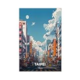 XVHOGAS Ximending Einkaufsviertel Taipeh, Tourismus-Poster, Leinwand-Poster, Schlafzimmer, Dekoration, Landschaft, Büro, Raumdekoration, Geschenk, 40 x 60 cm