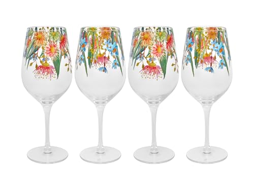 Maxwell & Williams Royal Botanic Gardens Eucalyptus Bloom Wine Glass 500ML Set of 4 Gift Boxed