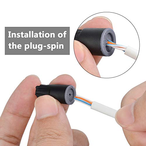 inShareplus Waterproof Outdoor Wire Connectors Kit, Grease Cap Outdoor Electrical Nuts Caps for LED Landscape Light, 30 Pack, Black