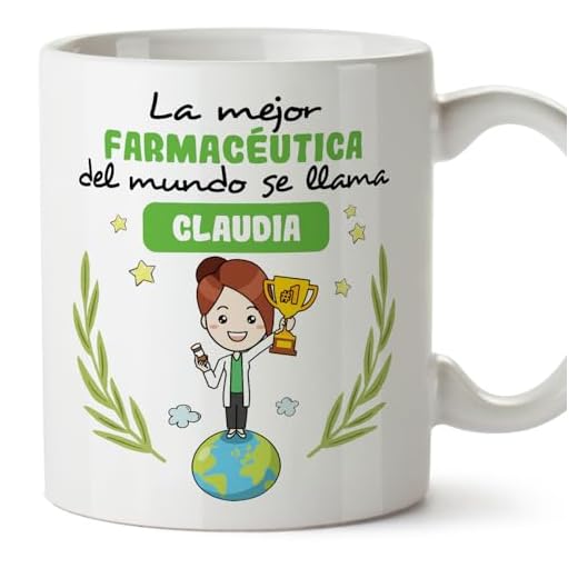 MUGFFINS Tazas Personalizadas para FARMACÉUTICA mujer - En Español - Eres Mejor del Mundo - 11 oz / 330 ml - Regalo Personalizable original y divertido