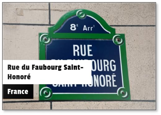 Rue Du Faubourg Saint Honoré À Paris, Fridge Magnet