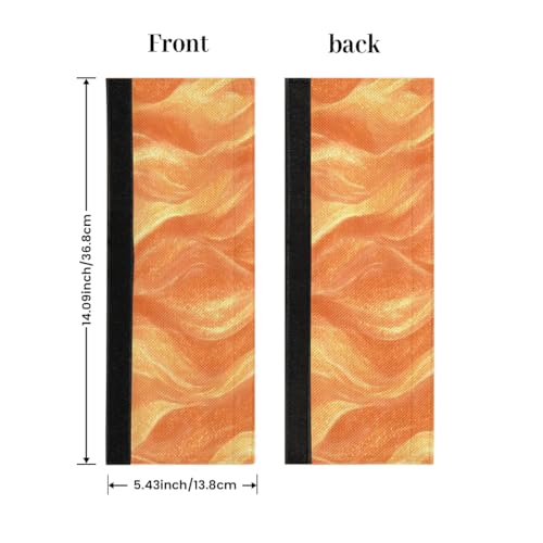 Image of Refrigerator Door Handle Covers Set of 2 Orange Gold Decorate Washable Fridge Dishwasher Mocrowave Oven Stove Decor Protector Handle Cover Keep Kitchen Appliance Clean from Food Stains Decorate