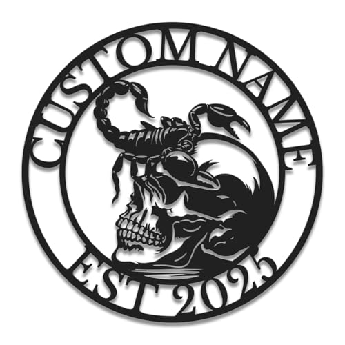 BEVUVA Personalized Custom Scorpion Metal Wall Decoration, Personalized Scorpion Wall