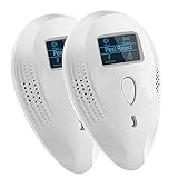 超音波式 虫除け器 ネズミ 撃退器 【2枚セット】 四種類モード 80-120㎡有効範囲 80db ネズミ/ゴキブリ/蚊/虫/アリ/ハエ/ノミ/クモ/ハチ/コウモリなどに対応 省エネ 静音無毒 害虫駆除器 子供やペットに安心 日本語電子マニュアル付き