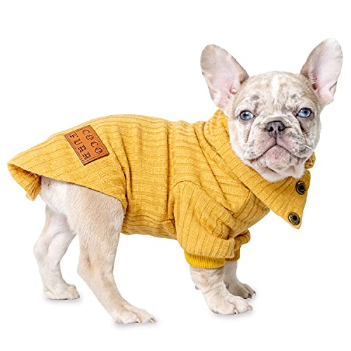 Small & Large Dog Sweaters - Fashionable Soft Breathable Stretchy Turtleneck Thermal Pullover for Dogs & Cats - Our Kitty & Puppy Outfits Will Keep Your Furry Friend So Comfy (Yellow, Small)