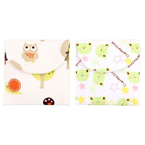 AWIIK u0096 Bolsas para Almacenamiento de mascarillas. Caja portátil para Guardar mascarillas. Estuche de Tela, Funda de algodón. Porta máscara Lavable Antipolvo antibacteria u0096 2 Unidades + Sticker (E)