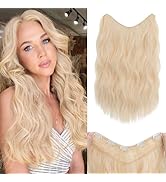 S-noilite One Piece Clip in Hair Extensions Balayage Blonde 18 Inch U-Shaped One Piece Long Wavy ...