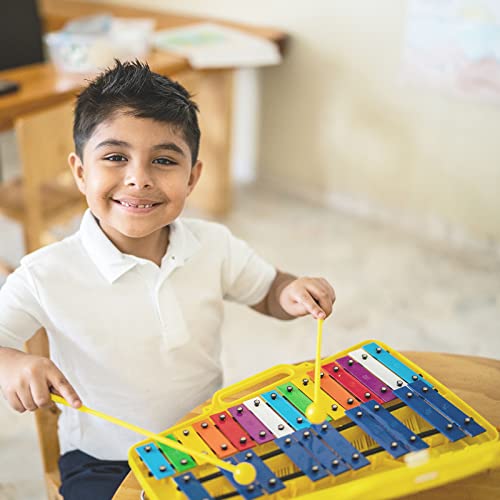 Image of Xylophone for Kids 25 Notes Glockenspiel Metal Percussion Instrument with Case Two Safe Mallets, Perfectly Tuned Musical Instrument Toddlers Adult Music Teaching, Gifts(Yellow)