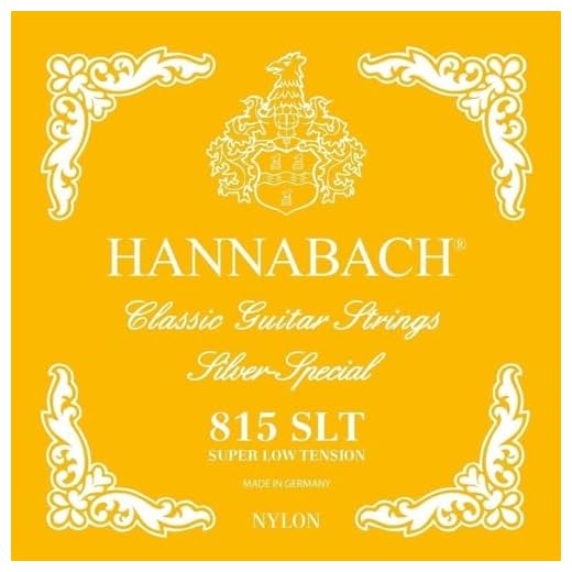 Hannabach Cuerdas para Guitarra Clásica Serie 815, Tensión Muy Baja, Plateado Especial, Set