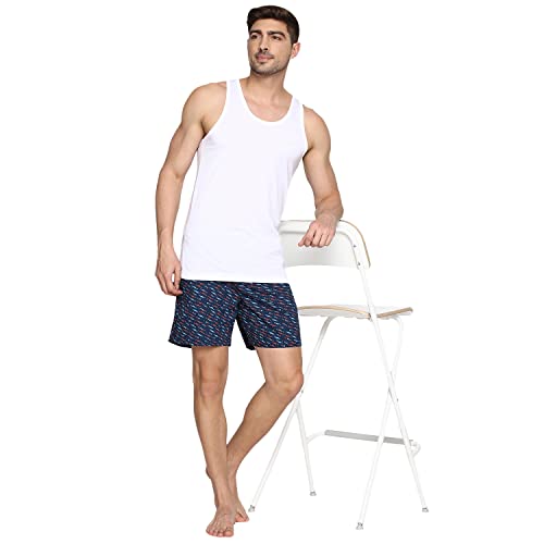 Image of Van Heusen Men Boxer Shorts- Pack of 2 | 100% Mercerized Cotton for Softer handfeel | Relaxed Fit | Dual Pockets | Superior Lustre | Slide Slits for Extra Ease of Movement | Fun Prints | Style 10112