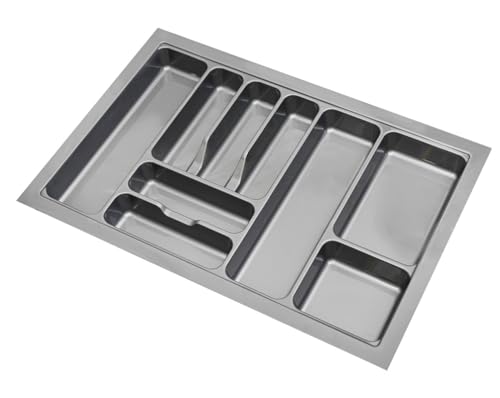 Image of Heavy PVC Cutlery Tray, Modular Kitchen Basket Storage Organizer, Stylish (28.5X19 Inch), Cosmetics, Polyvinyl Chloride, Grey