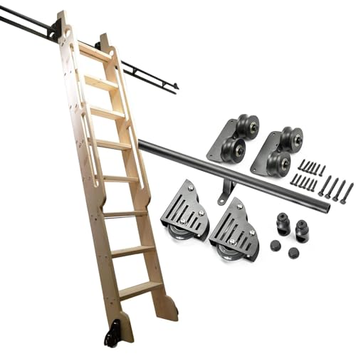 Kit de herrajes para escalera corrediza retráctil de pared negra 2