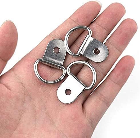 22 Anelli Di Ancoraggio In Acciaio Inox A D – Con Viti, Portata 100 Kg, Per Rimorchio, Kayak, Fissaggio Corde