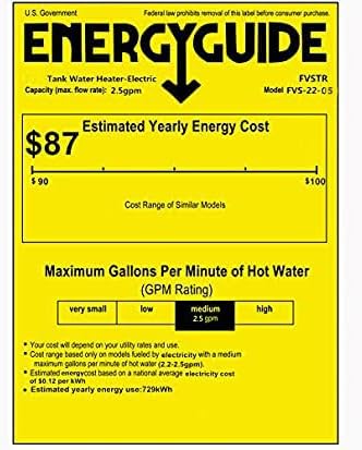 EnergyGuide Label for FVSTR Water Heater