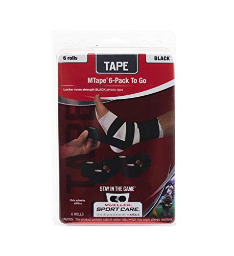 ❤ Crazy Deals Mueller Athletic Tape, 1.5" x 10yd Roll, Black, 6 Pack