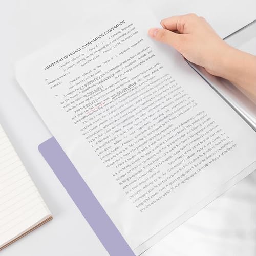 Art Portfolio Display Folder with 60 Clear Plastic Sleeves, 120 Pages Storage Binder for Artwork, Drawing, Painting, Purple - Thumbnail 5