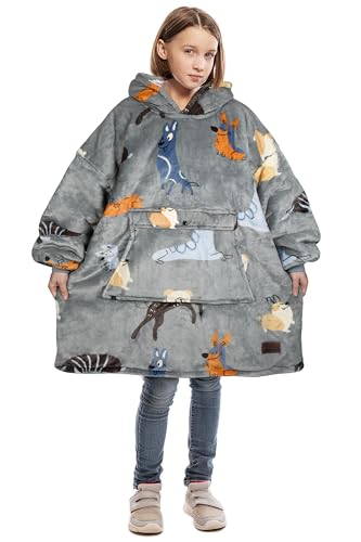 Image of Catalonia Oversized Hoodie Blanket Sweatshirt, Comfortable Sherpa Giant Pullover with Large Front Pocket for Adults Men Women Teenagers Wife Girlfriend