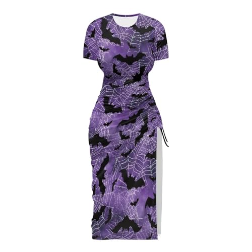 Image of Short Sleeve Dress for Women,Sexy Bodycon Dress,Plus Size Slit Dress,String Design s-4xl