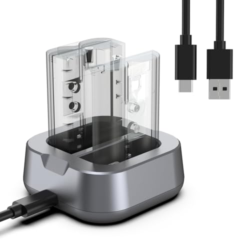 Dual Port V4 Battery Charger Station for Video Ring Doorbell Camera 1/2/3/3Plus/4, 2 Battery Charging Dock