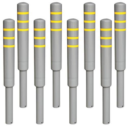 Reflective Safety Bollard for Traffic Control - Durable, Visibility Enhancer for Driveways & Parking Lots, Ideal Traffic Management Solution