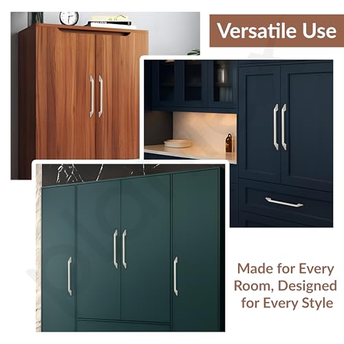 Image of Plantex Cabinet Handle /Kitchen Cabinet Door Handle /Wardrobe /224 mm Cupboard Handle /Door Pull-Push Handle for Home /Office - Pack of 2 (Satin)