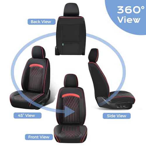 Image of FLORICH Car Seat Covers Full Set, Leather Seat Covers for Cars, Waterproof Car Seat Protector Breathable, Front and Back Seat Covers for Cars, Automotive Seat Covers Universal Fit for Most SUV Truck