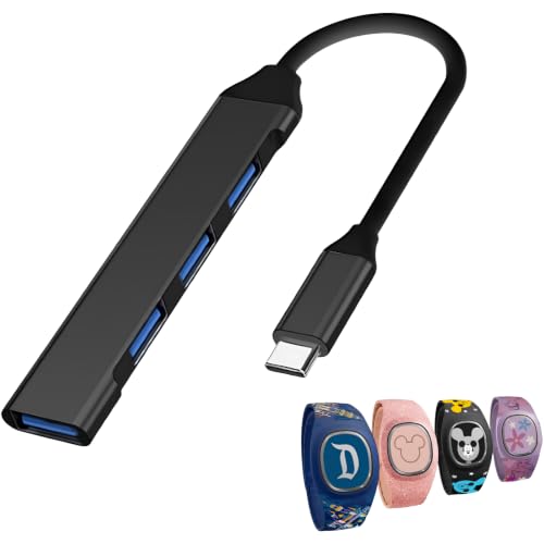 MultiCharger für MagicBand+, MagicBand+ kompatibel mit FuelRod & externem Akku, Disney World Essentials, Disneyland Essentials, Cruise Essentials - Magic Band Charger (USB-C Schwarz)