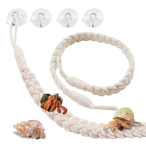 kathson 2 PCS 26 Inches Hermit Crab Climbing Toys,Reptile Vines Toy Hermit Crab Rope Ladder Bendable Hermit Crab Supplies Tank Terrarium Accessories for Hermit Crabs Lizards Leopard Geckos