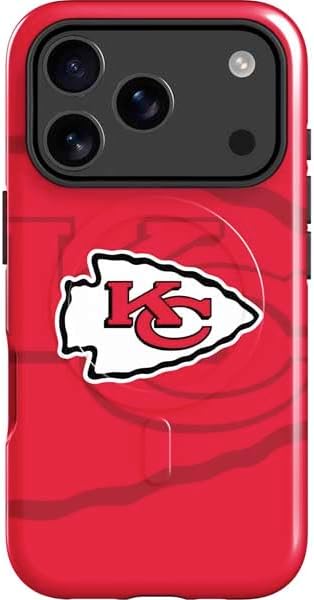 Skinit Impact Phone Case Compatible with iPhone 17 Pro Magsafe - Officially Licensed NFL Kansas City Chiefs Double Vision Design