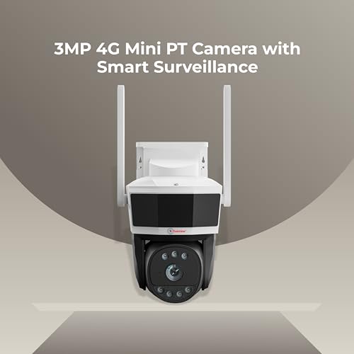 Image of Trueview 3MP 4G Mini PT CCTV Camera | BIS-ER (STQC Certified) | All Time Colour Night Vision | SIM Based Security Camera | Human Detection | 2-Way Audio |256 GB Memory Card & Cloud | Alexa | T18291SF