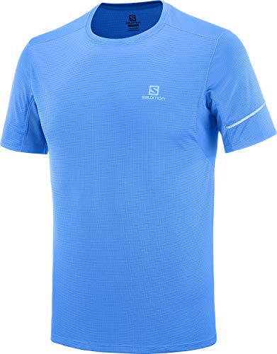 Salomon Agile SS tee M Camiseta deportiva de manga corta, Azul (Indigo Bunting), Talla XL para Hombre