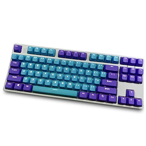 Keycaps 87 tasti PBT Copritasti Tastiera meccanica Doppio retroilluminato Parola trasparente da gioco per layout USA per Cherry MX vendi solo copritasti