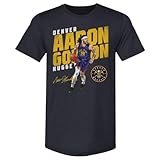 500 LEVEL Aaron Gordon Denver Nuggets Men's Premium T-Shirt - Aaron Gordon Denver Nuggets Slant WHT (Tri Navy, Large)