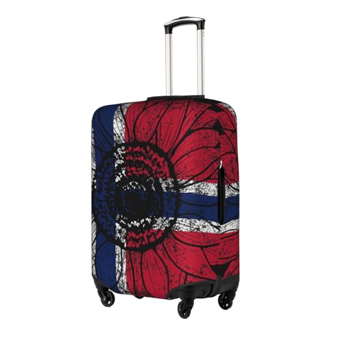 Travel Luggage Cover Vintage Sunflower Norway Norwegians Flag Fashion Washable Baggage Suitcase Protector Fit For Luggage Large2