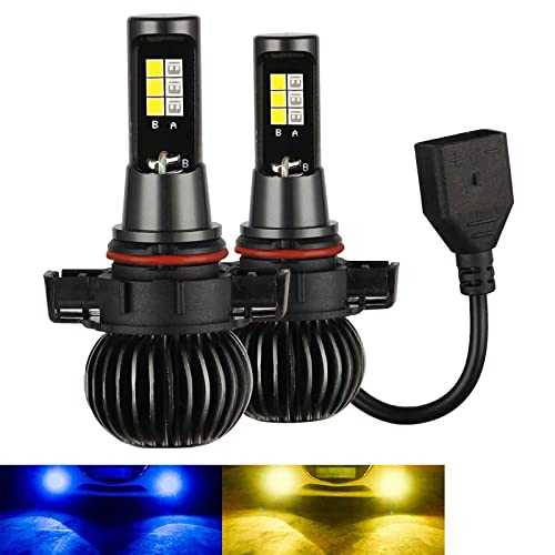 Kairiyard 5202 Led Fog Lights Bulbs, H16 Led Fog Lights Bulbs 55W 3600 Lumens 3000K Yellow +8000K Blue Dual Color Switchback Csp Chip Ps24W Led Replacement For Cars,Trucks (Pack Of 2) #TOP21